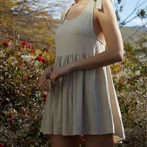 Tan Tie Strap Babydoll Dress